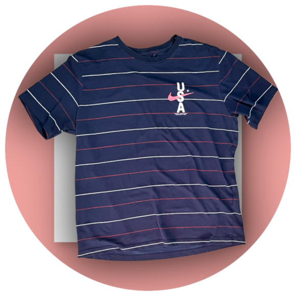 (M) Nike USA Striped Tee (21 X 25) - Picture 2 of 4